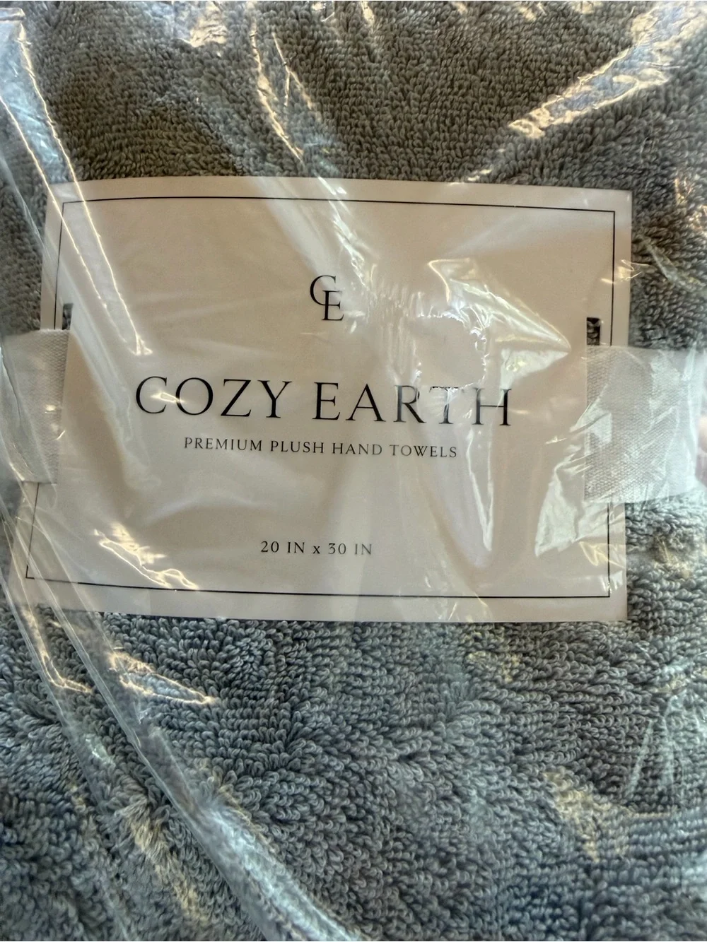 Cozy Earth Plush Hand Towels In Harbor Mist 2 each